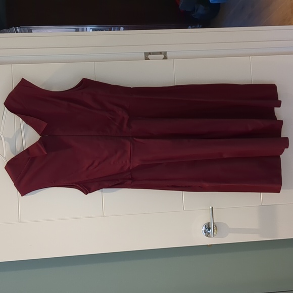 4XL (2X) Lindy Bop Fit & Flare Ruby Red Swing Dress - Picture 6 of 8